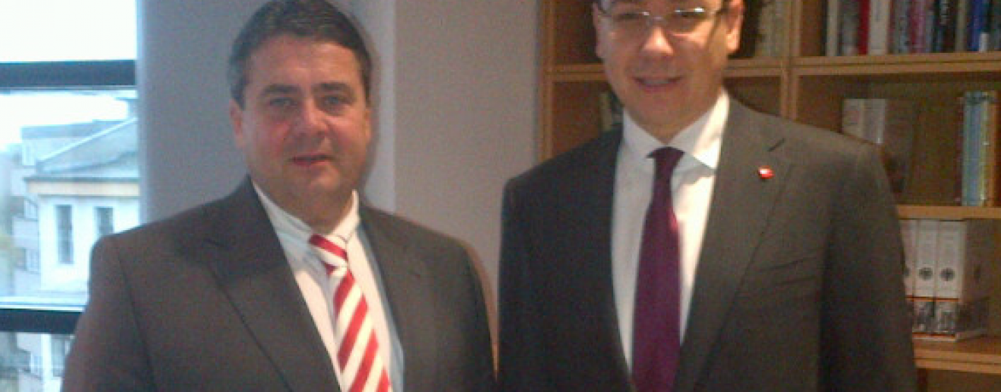 Vicecancelarul Germaniei, Sigmar Gabriel, şi-a afirmat susţinerea pentru Victor Ponta