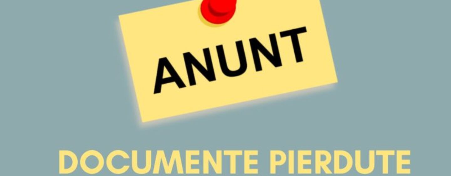 Anunț pierdere certificat de înregistrare